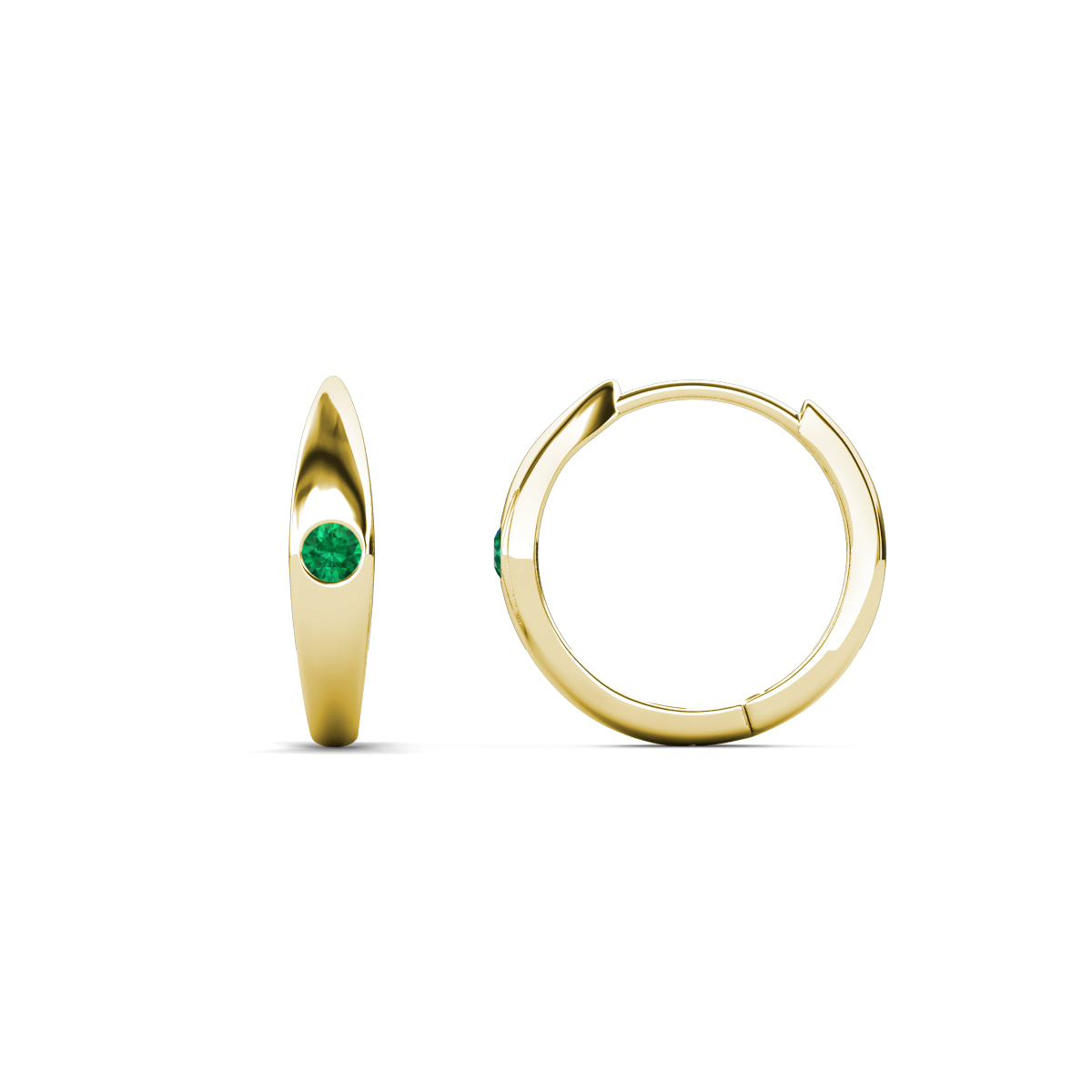 Anissa Emerald Dome Women Huggie Earrings 
